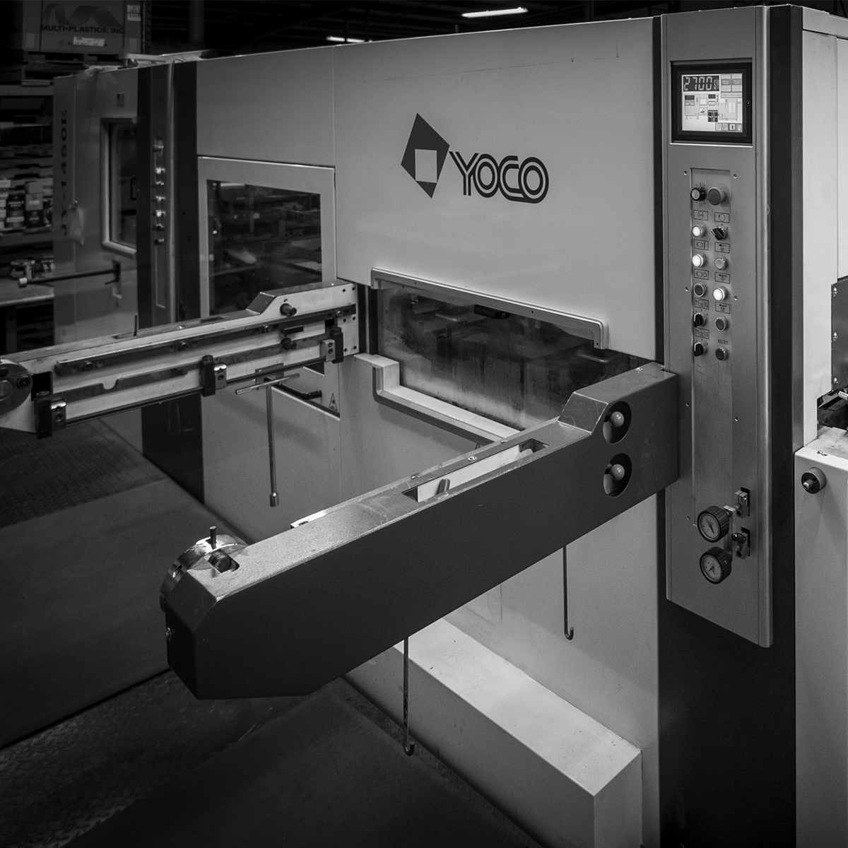 Die cutting operations, featuring a Yoco JY-1650E Automated Die Cutter